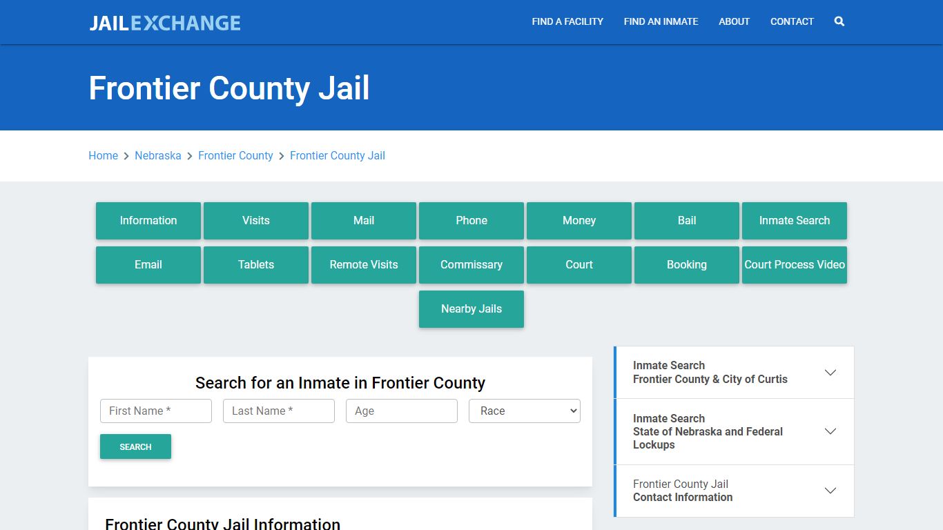 Frontier County Jail Roster Lookup, NE, Inmate Search